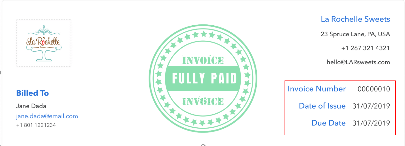 Invoice due date